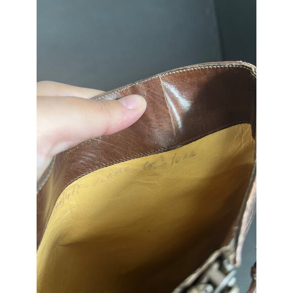 VINTAGE SALVATORE FERRAGAMO Women Brown Leather Tall Knee High Boot Sz 10 Narrow - Picture 11 of 12